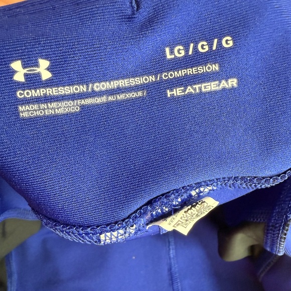 UNDER ARMOUR HEAT GEAR ACTIVEWEAR CROP PANTS LEGGINGS IN BLUE AND BLACK NWOT - Picture 5 of 8